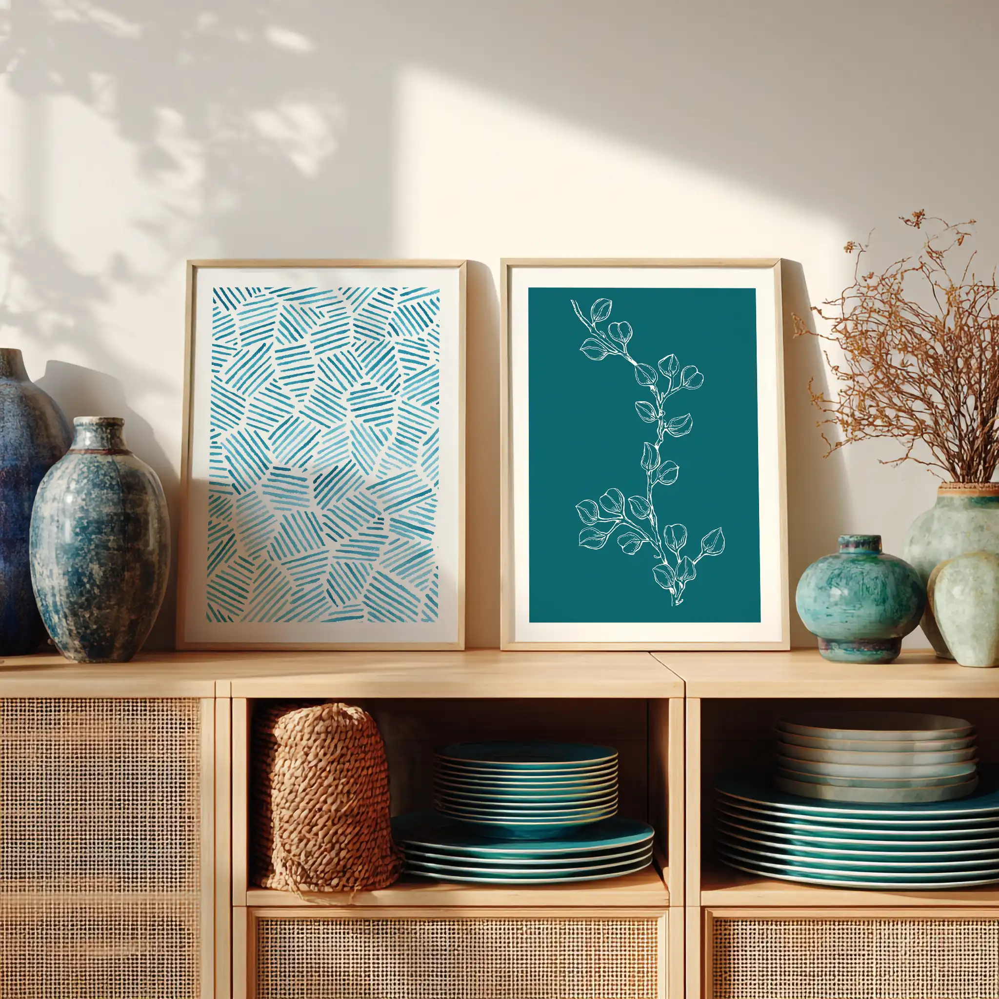 Eucalyptus Lines Turquoise Lines